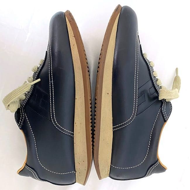 Hermes Shoes Quick Sneakers Black Beige Ec19898