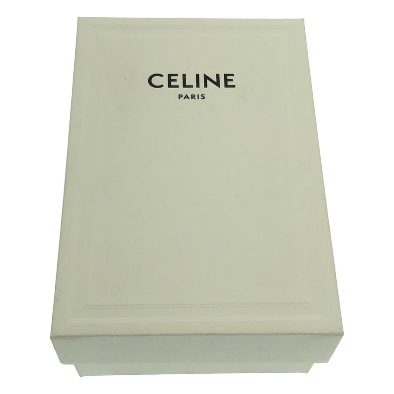 Celine - Leather Logo Small Trifold Compact Wallet Purse - Gray - Women's
