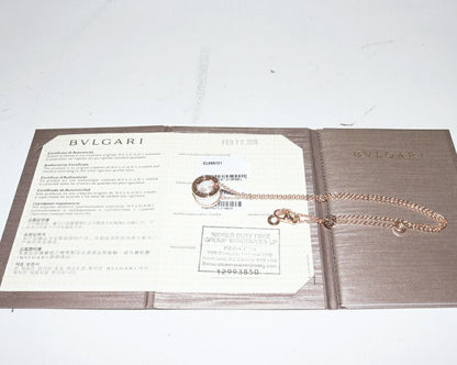 Bulgari Pendant Necklace 18K Pink Gold White Ceramic Bzero1 Pendant Necklace