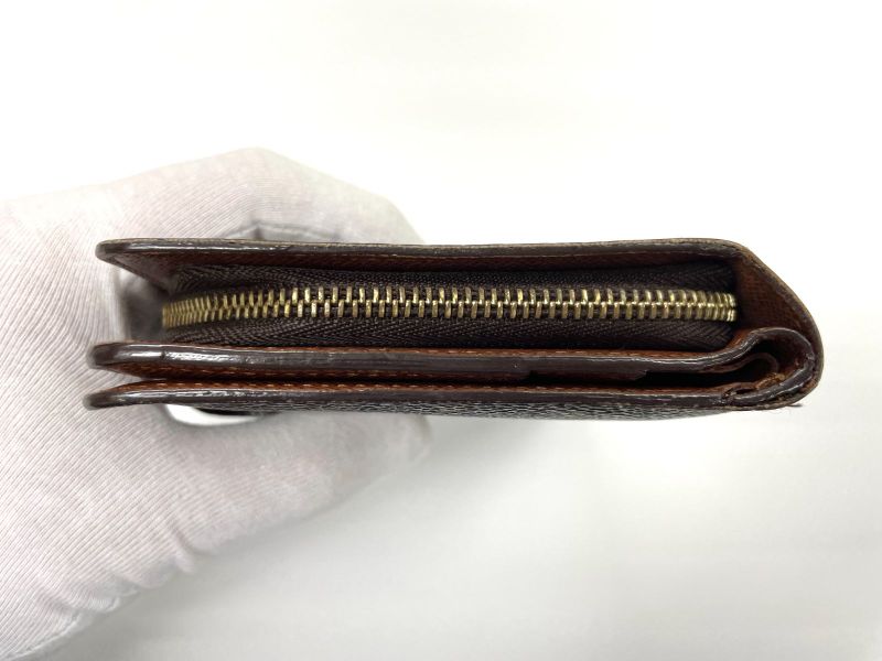 Louis Vuitton Monogram Porte Papier Zip Snap Closure Fold Wallet M61207 Brown