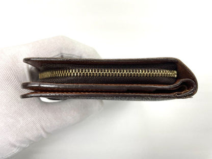 Louis Vuitton Monogram Porte Papier Zip Snap Closure Fold Wallet M61207 Brown