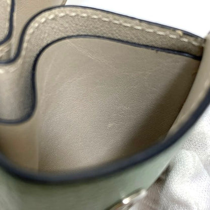 Loewe Trifold Wallet Green Anagram Compact Leather Preowned