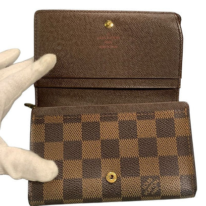 2746 Louis Vuitton Damier Portefeuille Trésor N61736 Ebène Preowned