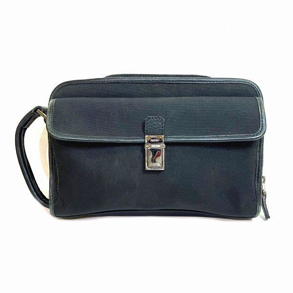 Gucci 203998 Black Canvas And Leather Bag Second Bag Men's