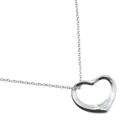 Tiffany & Co Open Heart Elsa Peretti 925 Silver Ladies 9.1g Necklace