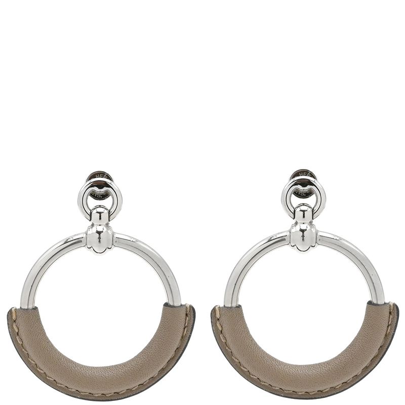Hermes Earrings Loop Grand Vorsluyft Metal Glaze Etoupe [box