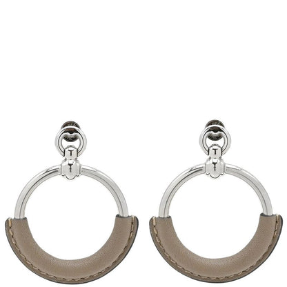 Hermes Earrings Loop Grand Vorsluyft Metal Glaze Etoupe [box