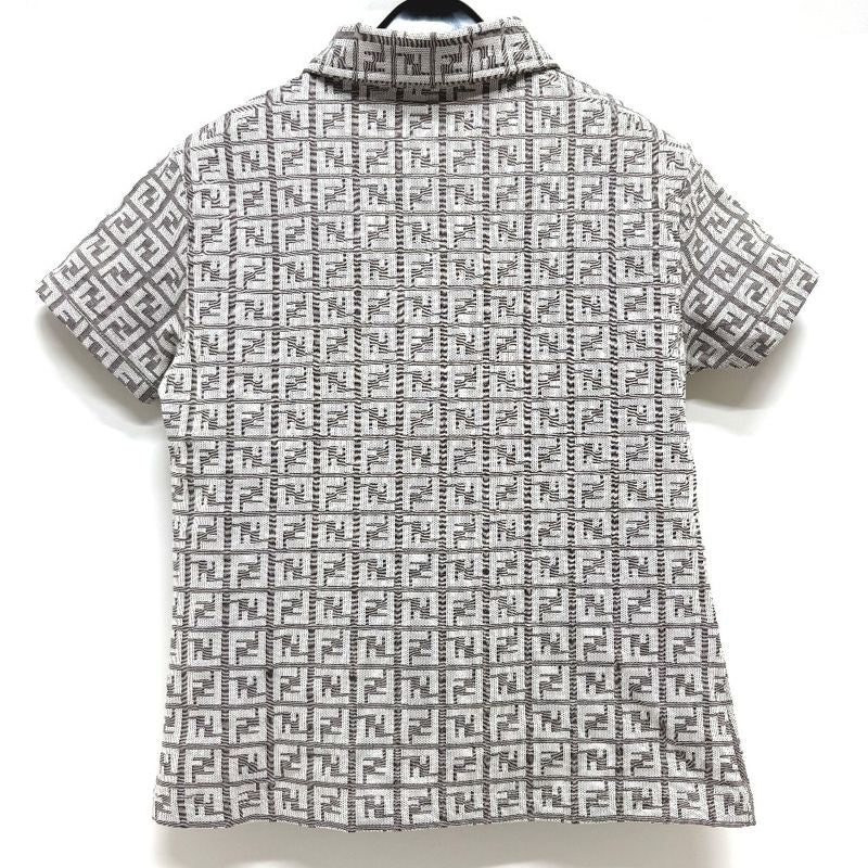 Fendi Polo Shirt Zucca Pattern Polyamide Beige
