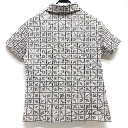 Fendi Polo Shirt Zucca Pattern Polyamide Beige
