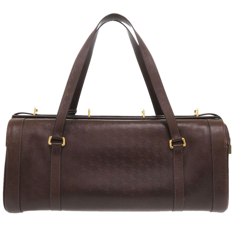 Hermes Vintage Leather Brown Gold Hardware 00H Engraved Vintage Boston Bag