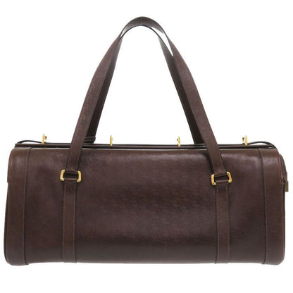 Hermes Vintage Leather Brown Gold Hardware 00H Engraved Vintage Boston Bag