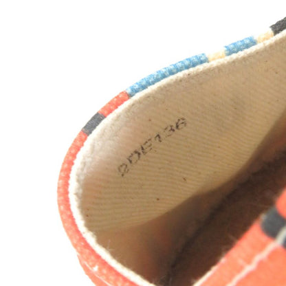 Prada 2de136 Stripe Triangle Logo Triangle Plate Espadrilles Slip-on Orange 8