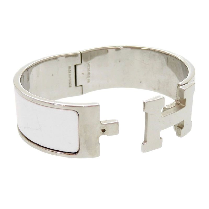 Hermes H Motif Clic Clac GM Bu Metal White Silver Stamped P (2012) Bracelet