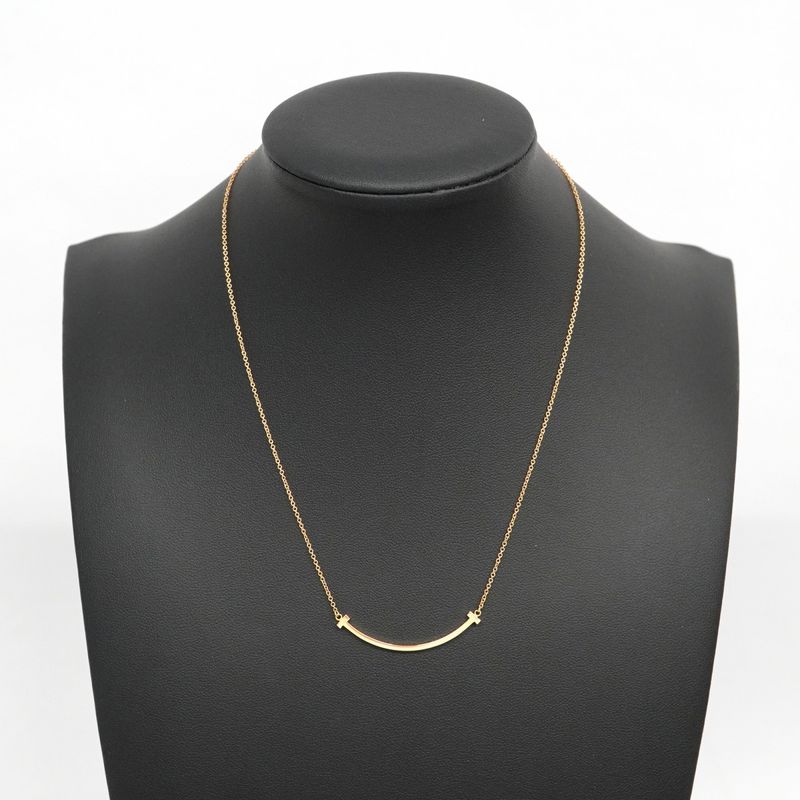Tiffany & Co Necklace T-smile Small 18K Pink Gold Pink Gold Ladies