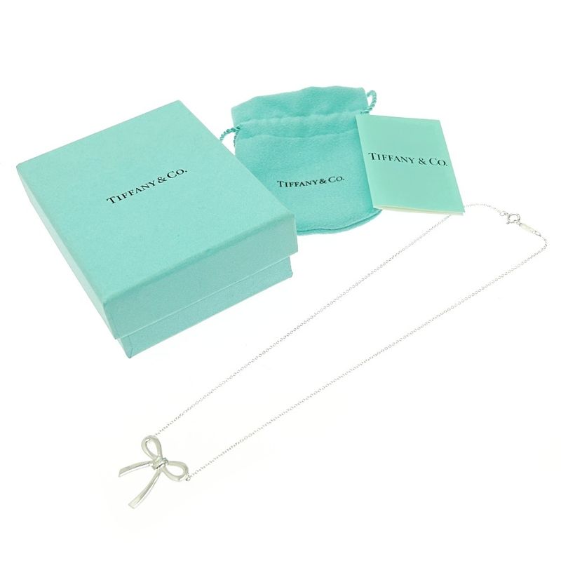 Tiffany & Co Silver Ribbon Necklace 3.0g 925 Engraved 479578 Necklace
