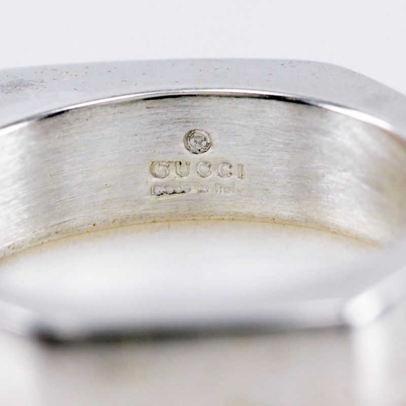 Gucci Nut Hexagon Silver 925 Size 9.5 Ladies 8.0g Ring