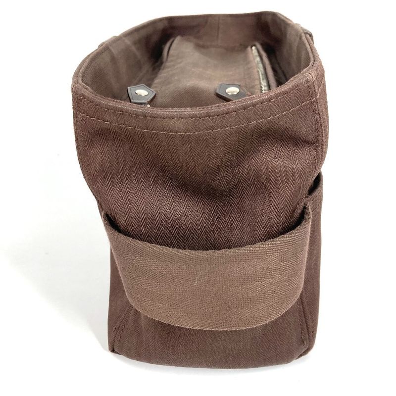 Hermes Pouch Acapulco Cles Ched Toilette MM Toile Chevron Brown