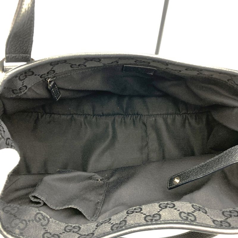 Gucci 130736 Shoulder Bag Tote Bag Leather None Land Black Ladies Men Fashion
