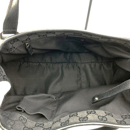 Gucci 130736 Shoulder Bag Tote Bag Leather None Land Black Ladies Men Fashion