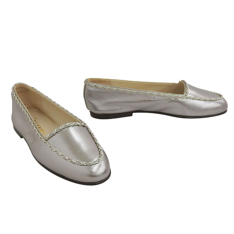 With Box Chanel Current Logo Chain-trimmed Flat Shoes Loafers 36 23cm (9.06in)