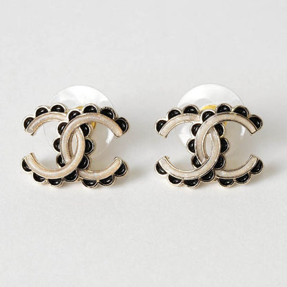 Chanel Earrings Stud Earrings Gold/white