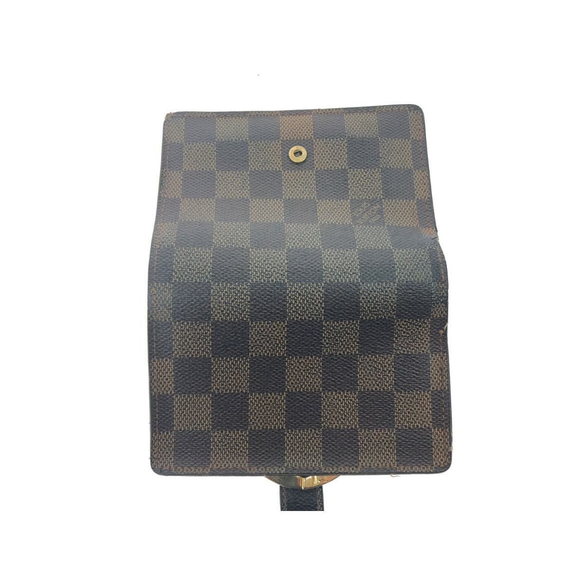 Louis Vuitton Damier Portefeuille Viennois Clasp Bifold Wallet N61674 Brown