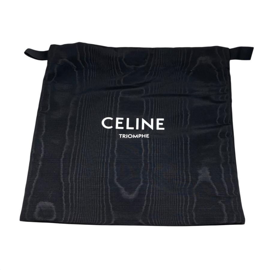 Celine Shoulder Bag Teen Triomphe Bag 188423bf438si Shiny Calfskin Black Silver