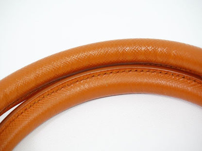 Authentic Prada Leather Handbag Orange Bag Pre-owned [follow-up Discount