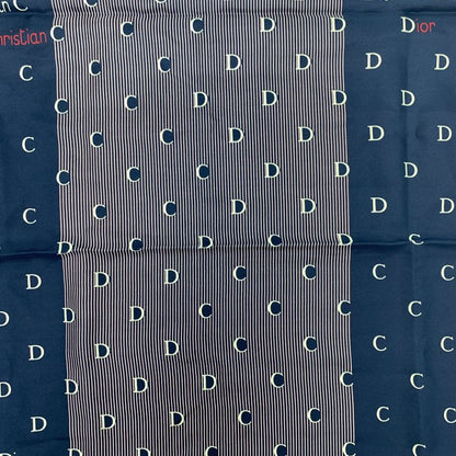 Christian DIOR Silk Scarf Navy And Red
