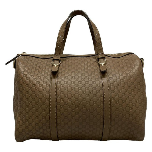 Gucci Handbag Nice/micro Guccissima 322231 Dark Brown Mini Boston Leather