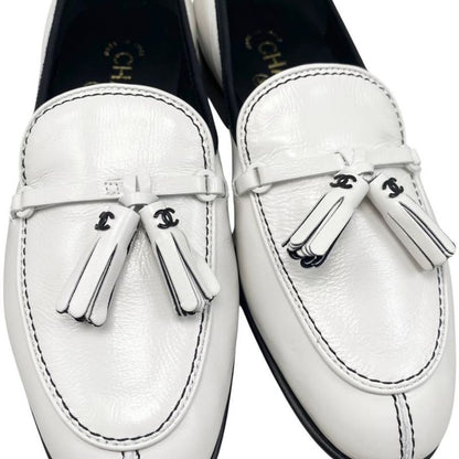 Chanel Loafers Fringe Moccasins G45405 B15187 Nt864 36 Size Calfskin Coco Mark