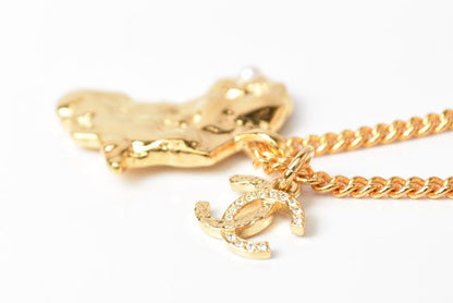 Chanel Necklace Pendant Chain Ladies Men's Chanel Africa Motif Coco Mark CC
