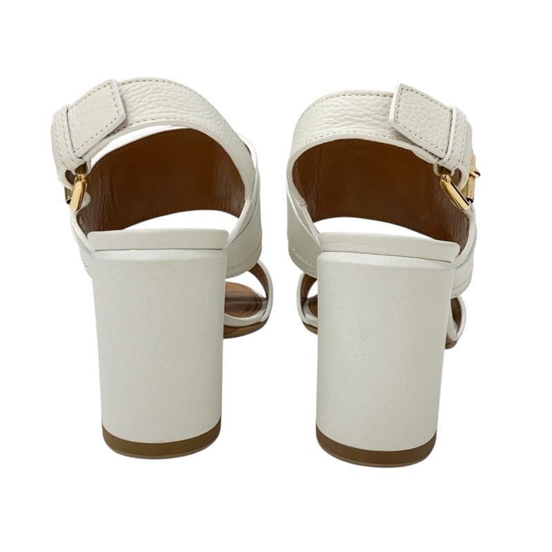 Louis Vuitton Horizon Line Sandals Shoes Leather White Gold Lvhardware Strap
