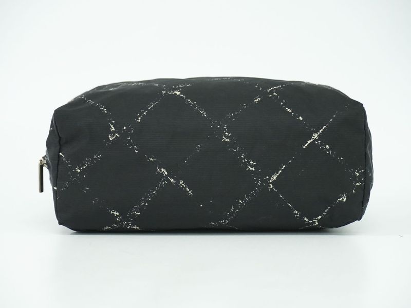 Chanel Travel Line Pouch Small Bag Nylon Black Travel Line Miscellaneous Goods