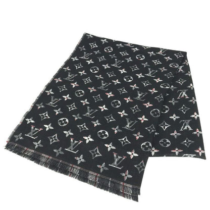 Louis Vuitton Shawl Etoile Check With Louis M76051 Wool Black