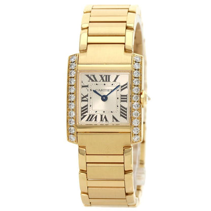 Cartier Wjta0039 Tank Francaise SM Diamond Wristwatch 18K Yellow Gold Diamonds