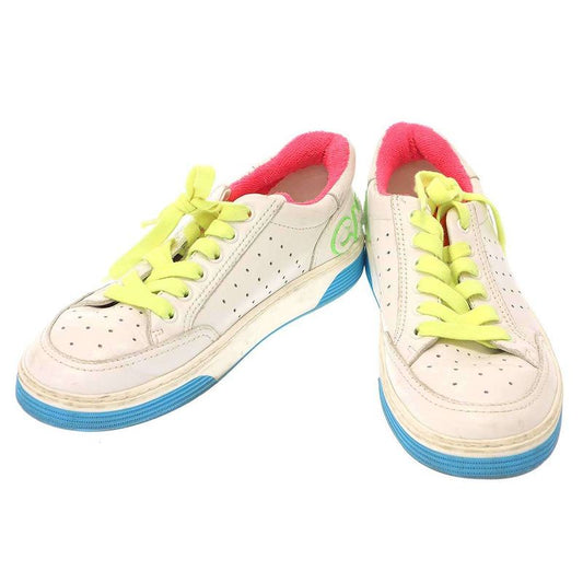 Chanel Logo Patch Low Cut Sneakers G35934 White 37