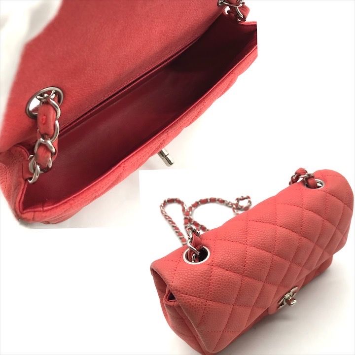 Chanel CC Logo Turnlock Soft Caviar Mini Quilted Chain Shoulder Bag Pink