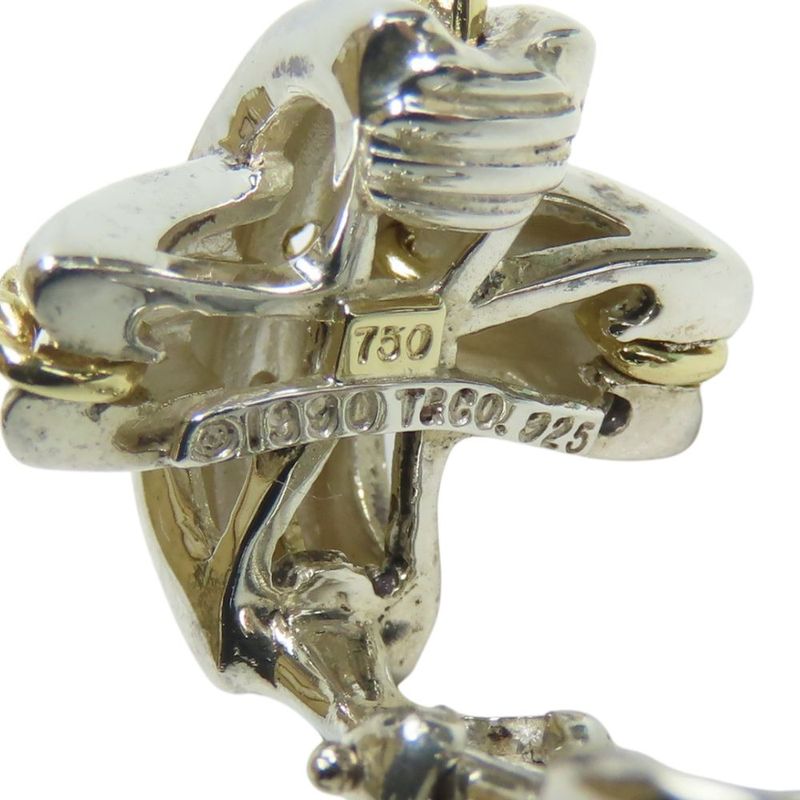 Tiffany & Co Earring Signature Silver 925 18K Yellow Gold Approx 8.6g Silver