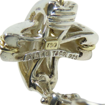 Tiffany & Co Earring Signature Silver 925 18K Yellow Gold Approx 8.6g Silver