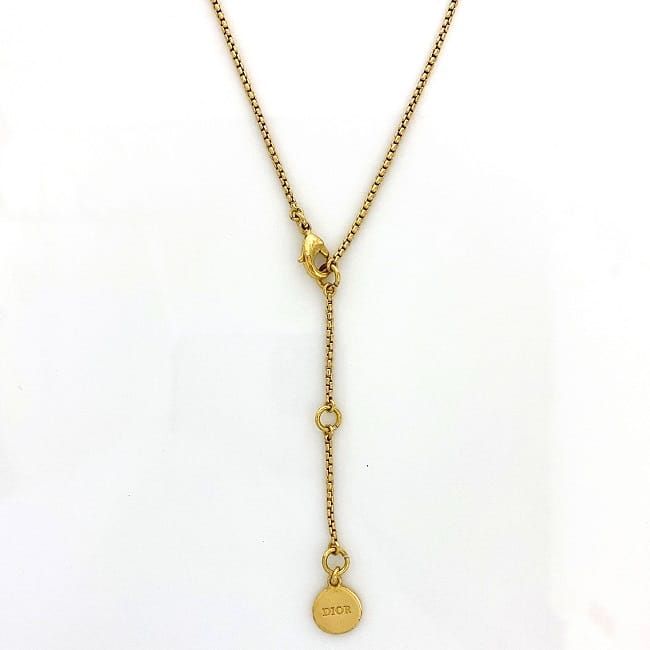 Christian Dior Cube Necklace Gold Excellent Condition Dice GP