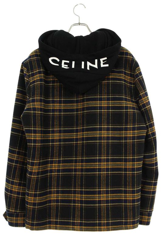 Celine 2w68a0m84 Hood Logo Check Blouson Men's 46