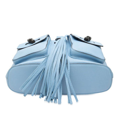 Gucci Bamboo Backpack 370833 Blue Black Leather Women's Gucci