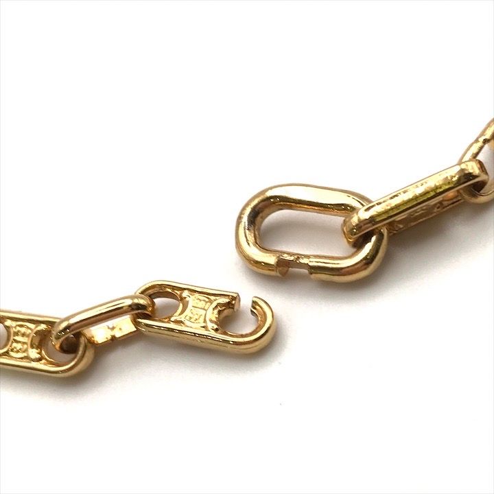 Celine Macadam Triomphe Link Necklace Choker Gold