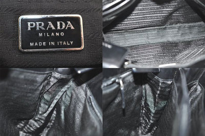 Prada Vintage Nylon Leather Shoulder Handbag Black 3552n