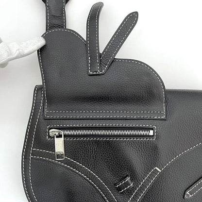 Christian Dior Body Bag Shoulder Bag Black Saddle
