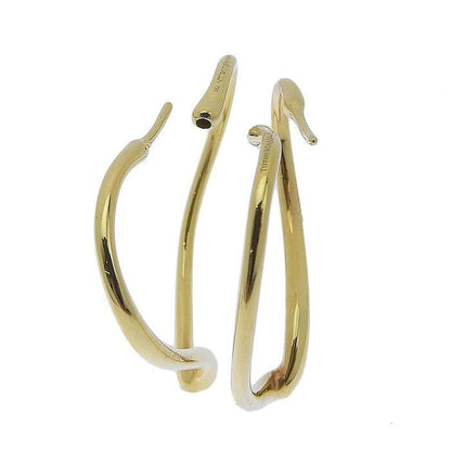 Tiffany & Co Tiffany & Co Open Heart Hoop Earrings Small 18K Yellow Gold 750