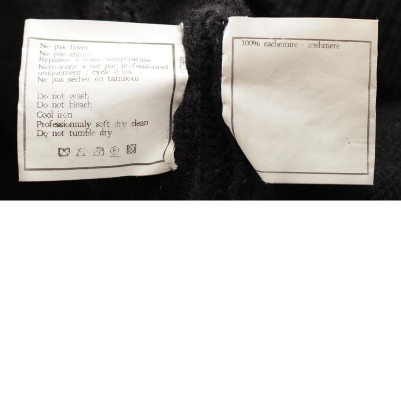 Chanel 96A Cashmere Back Logo Deca Coco Mark High Neck Knit Sweater Top