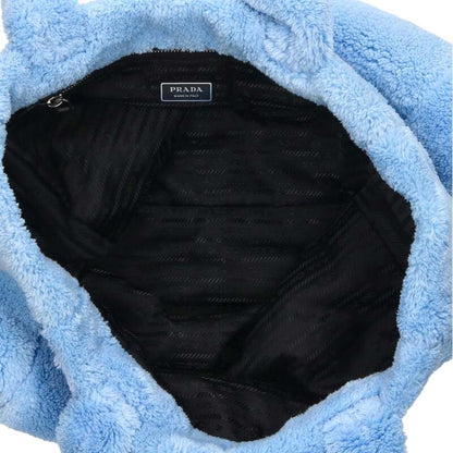 Prada 1bg130 Triangle Logo Plate Pile Tote Bag Men's