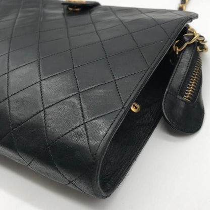 Chanel CC Logo Quilted Tassel Chain Tote Black